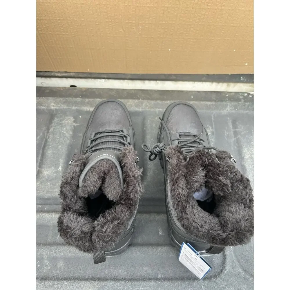 FittingTon Black Fur Lined Winter Boots Men's US 13W